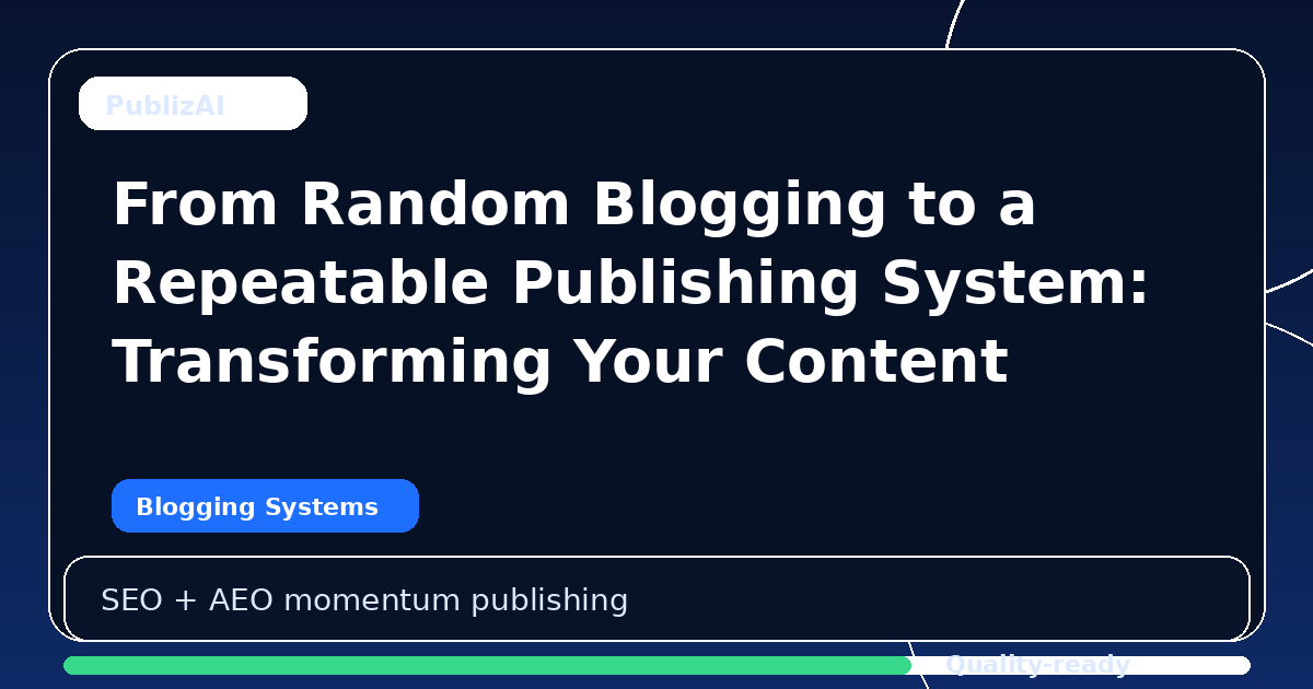 From Random Blogging to a Repeatable Publishing System: Transforming Your Content Strategy
