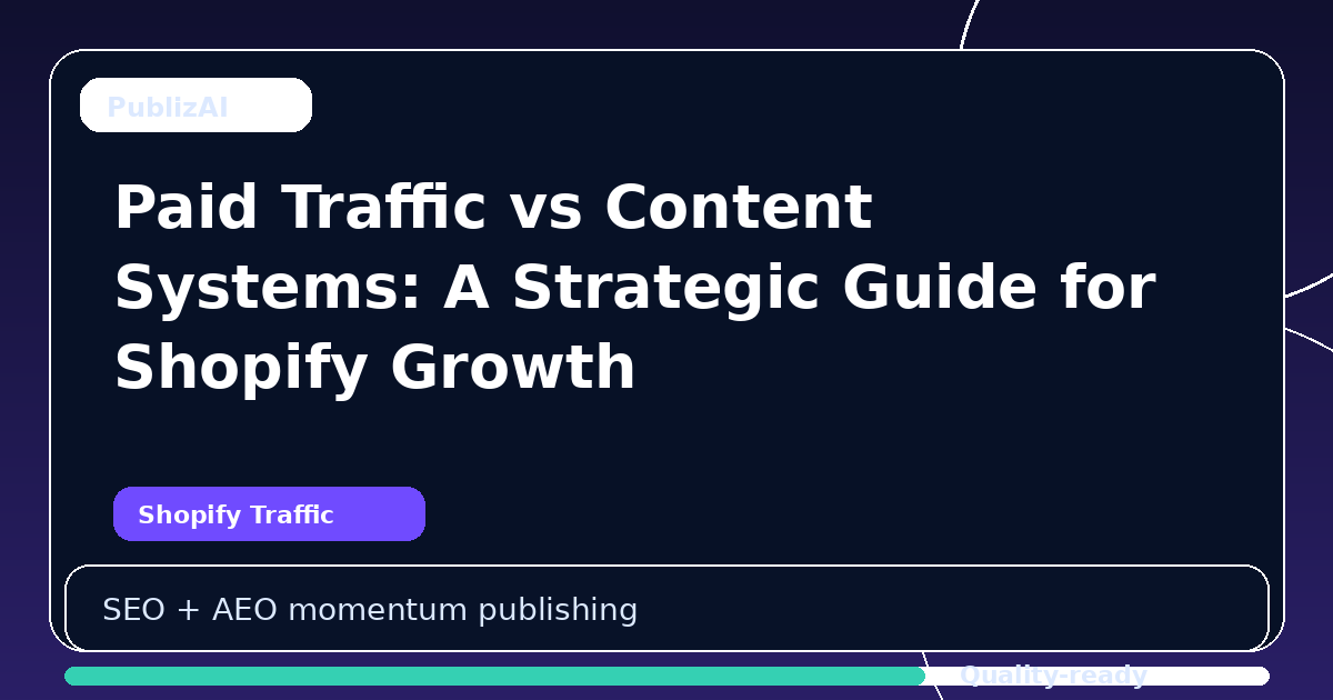 Paid Traffic vs Content Systems: A Strategic Guide for Shopify Growth